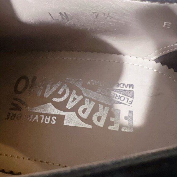 Salvatore Ferragamo Riley Men Dress Shoes Lace Up Oxfords Black Leather US 7.5 E - Picture 13 of 13